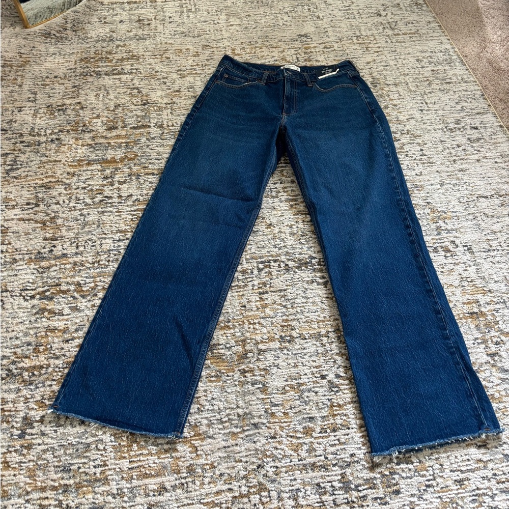 Abercrombie & Fitch Blue Flare Wide Leg Jeans